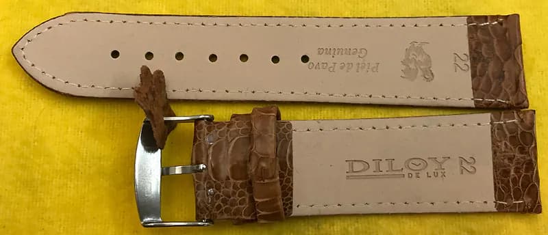16, 22 mm Echt Leder Truthahn Uhrenarmband Diloy Delux braun Rarität – neu – Uhren & Schmuck – Foto 1 von 3