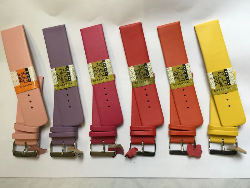 26 mm Uhren-Armbänder Diloy Leder glatt 327 rot orange gelb pink grün blau grau – neu – Uhren & Schmuck – Foto 1 von 5