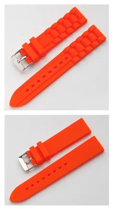CAVADINI-SILIkON (RUBBER)ORANGE UHREN-ARMBÄND SEHR GUTE QUALITÄT.ERHÄLT 18-24 MM – neu – Uhren & Schmuck