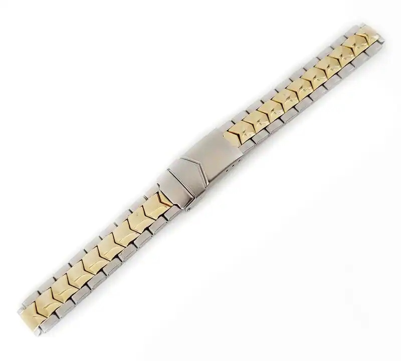 12 mm Edelstahl Bicolor Uhrenarmband Gliederband mit Faltschließe Schmuck Diloy – neu – Uhren & Schmuck – überwiegend weiß…