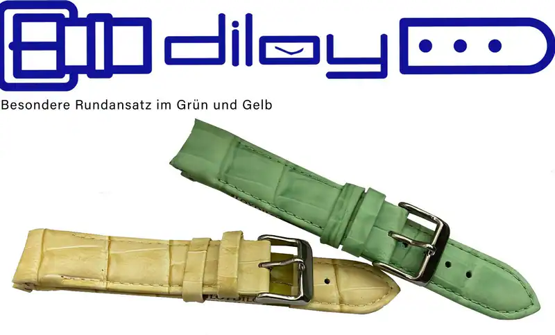 18 mm Uhrenarmband mit Rundansatz Leder Krokoprägung pastellgrün oder beige – neu – Uhren & Schmuck – Foto 1 von 5