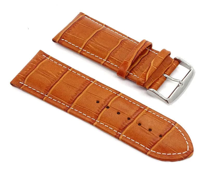 32mm Echt Leder Alligator-Prägung Uhrenarmband hellbraun – neu – Uhren & Schmuck – Foto 1 von 2