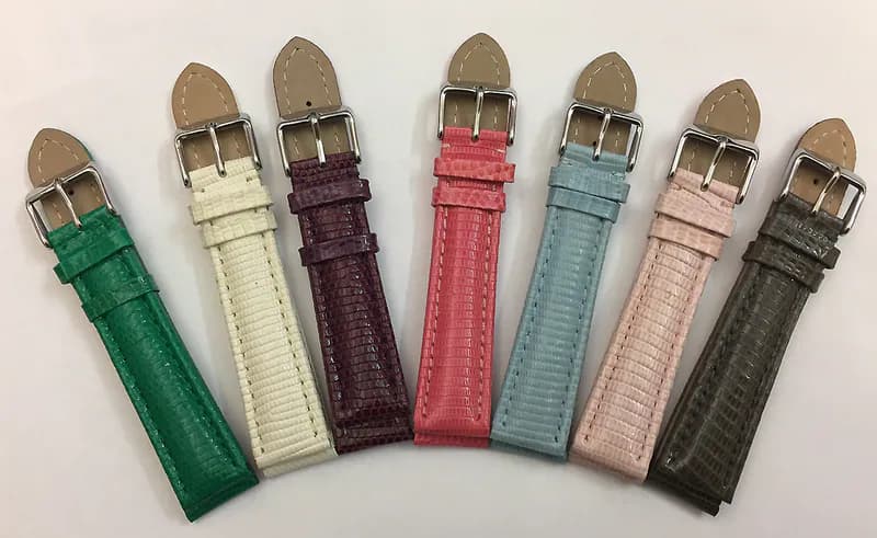 20 mm BUNTE ECHT LEDER UHREN ARMBÄNDER kalbsleder Eidechsprägung – neu – Uhren & Schmuck – Foto 1 von 5