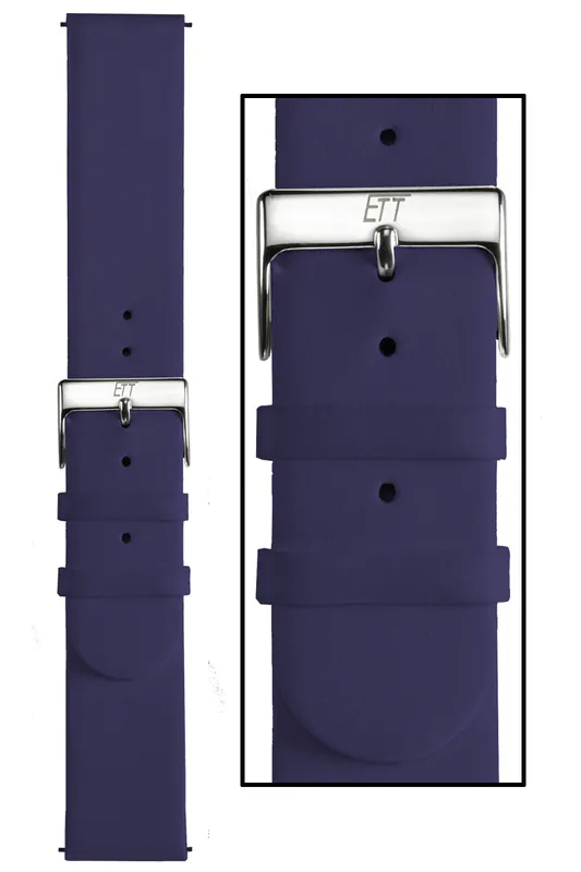 22 mm ECHT-LEDER Uhrenarmband ETT, Stahlschließe, Nappa, dunkelblau, Easy-Change – neu – Uhren & Schmuck