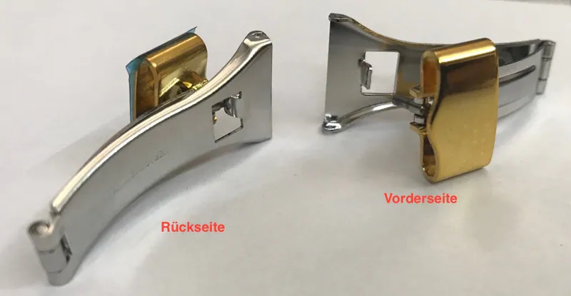 16mm (2-stück Angebot) FALTSCHLIEßE UHRENARMBAND-LEDERBAND CLASP VERGOLDET – neu – Uhren & Schmuck – Foto 1 von 2