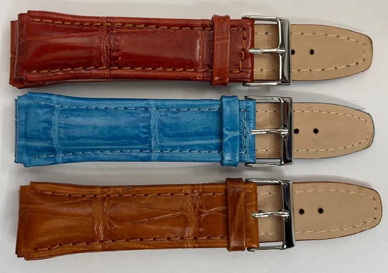 20mm Heide Heinzendorff Uhrenarmbänder Top Leder kroko prägung .Blau,Braun,Tan – neu – Uhren & Schmuck – Foto 1 von 5