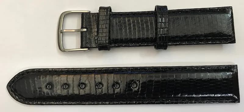 18 mm Luxus Echt Leder Uhrenarmband schwarz Hochwertig glänzend – neu – Uhren & Schmuck – Foto 1 von 2