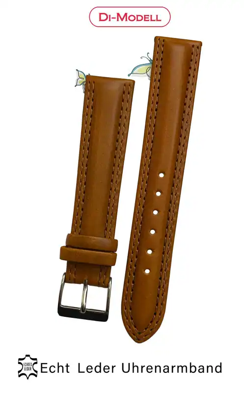 18mm Echt Leder Uhrenarmband Di-Modell Dornschließe Braun - Sehr Gute Qualität – neu – Uhren & Schmuck – Foto 1 von 3