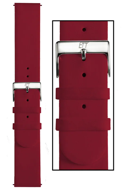 18 mm ECHTES-LEDER Uhrenarmband, Stahl-Schließe, Nappa Leder, rot, Easy-Change – neu – Uhren & Schmuck