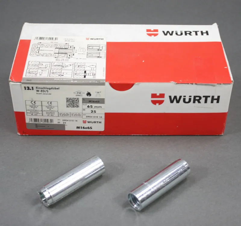 Würth 24x Einschlagdübel W-ED/S M16x65 ( LP5 ) – neu – Sonstiges – überwiegend grau – Foto 1 von 2