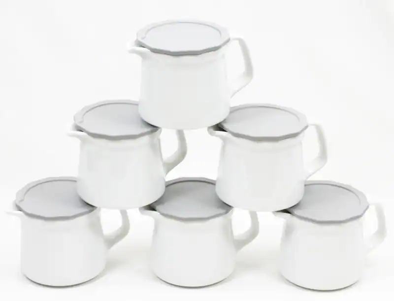 Bauscher Systemgeschirr 6x Portionskannen Kännchen Utl. 0.35l Kst-Deckel grau – neu – Sonstiges