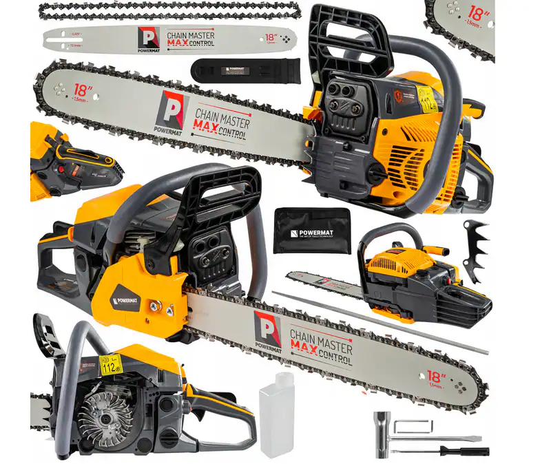 Benzin Kettensäge 6PS 55cc Motorsäge 45cm Schwert Holz Säge Antivibration Profi – neu – Sonstiges – überwiegend weiß – Foto…