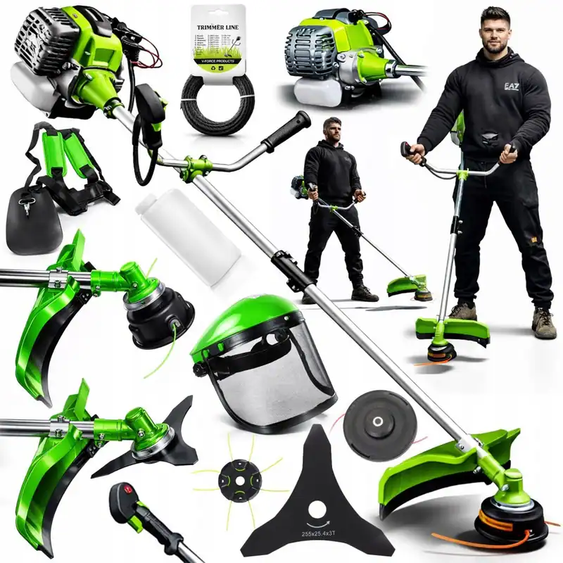 Benzin Motorsense 7PS 49cc Freischneider Trimmer 3T Messer Faden Set PRO – neu – Sonstiges – überwiegend weiß – Foto 1 von 5