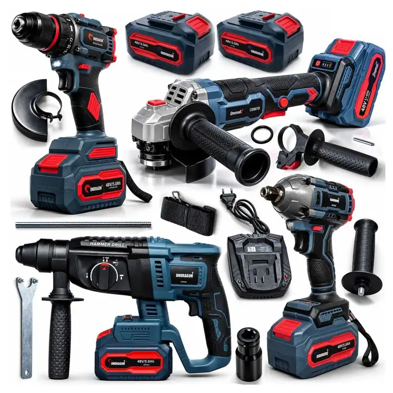 Akku Werkzeug Set 4in1 48V Schlagschrauber Bohrhammer Winkelschleifer 2x 5Ah – neu – Sonstiges – überwiegend weiß – Foto 1…