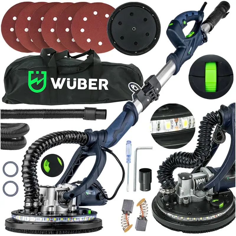 Giraffenschleifer 1500W Gips&Putz + LED Drehzahlregelung +6 Schleifscheiben – neu – Sonstiges – überwiegend weiß – Foto 1…