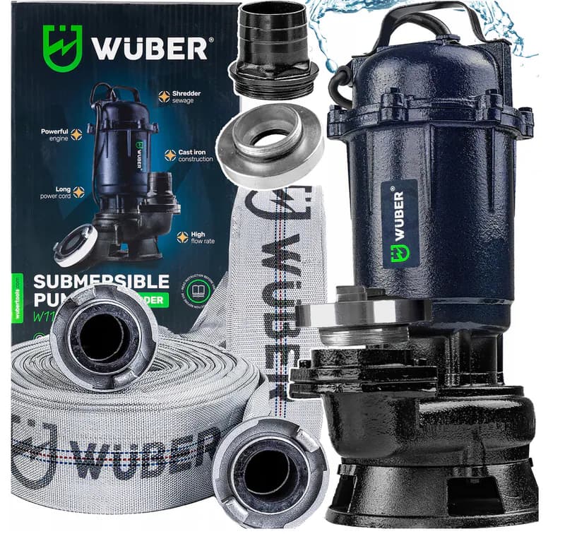 Fäkalienpumpe 750W Schmutzwasserpumpe mit Schneidwerk 15900L/h 30m Schlauch 2" – neu – Sonstiges – überwiegend weiß – Foto…