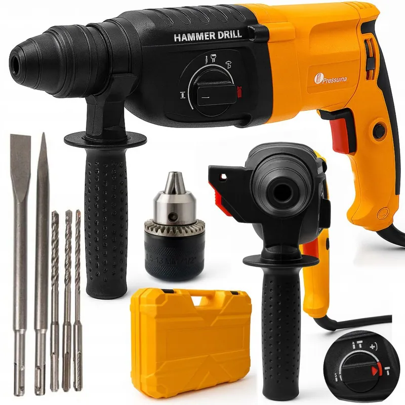 Bohrhammer 3000W SDS+ Schlagbohrmaschine Meißelhammer 4J Koffer Bohrer Set – neu – Sonstiges – überwiegend weiß – Foto 1…