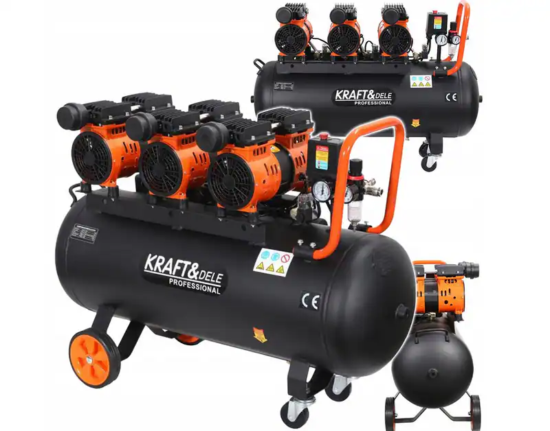 Flüsterkompressor Ölfrei Kompressor Druckluftkompressor 100L 3×1500W 230V 8 bar – neu – Sonstiges – überwiegend weiß – Foto…
