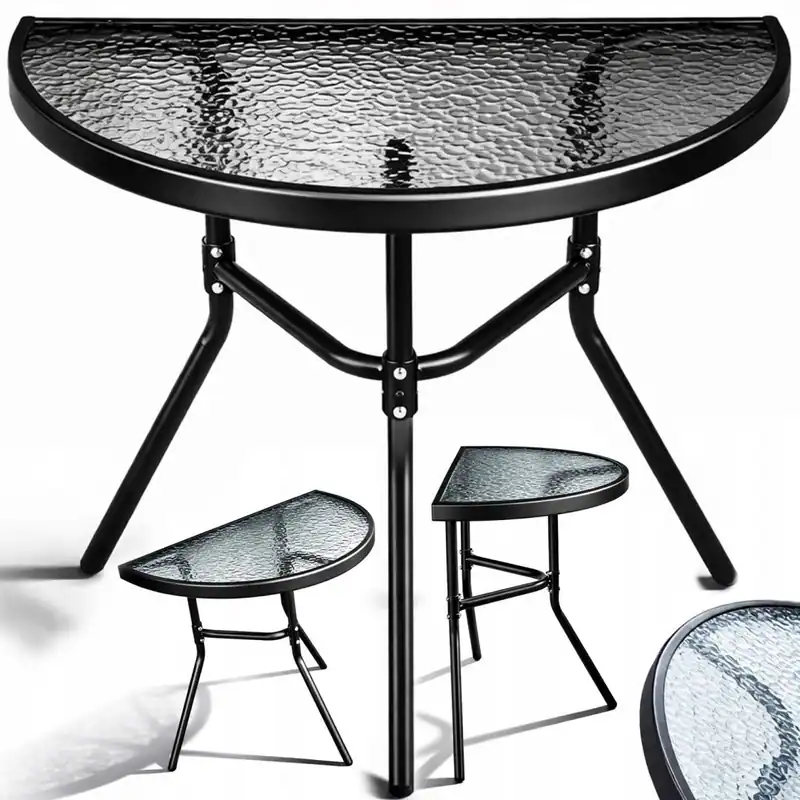 Balkontisch Gartentisch Wandtisch klappbar Glas schwarz Terrasse Tisch kompakt – neu – Möbel – Foto 1 von 5