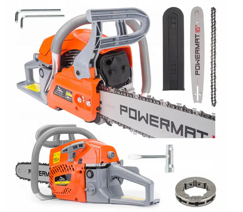 powermat PM-HR-7020 Benzin Kettensäge 4,9 PS Kettensägen Motorsäge – neu – Sonstiges – überwiegend weiß – Foto 1 von 5