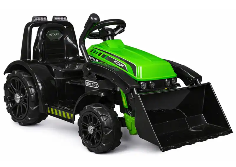 Kinder Traktor mit Schaufel Elektroauto Kinderauto Bagger Fernbedienung LED MP3 – neu – Spielzeug – überwiegend weiß – Foto…