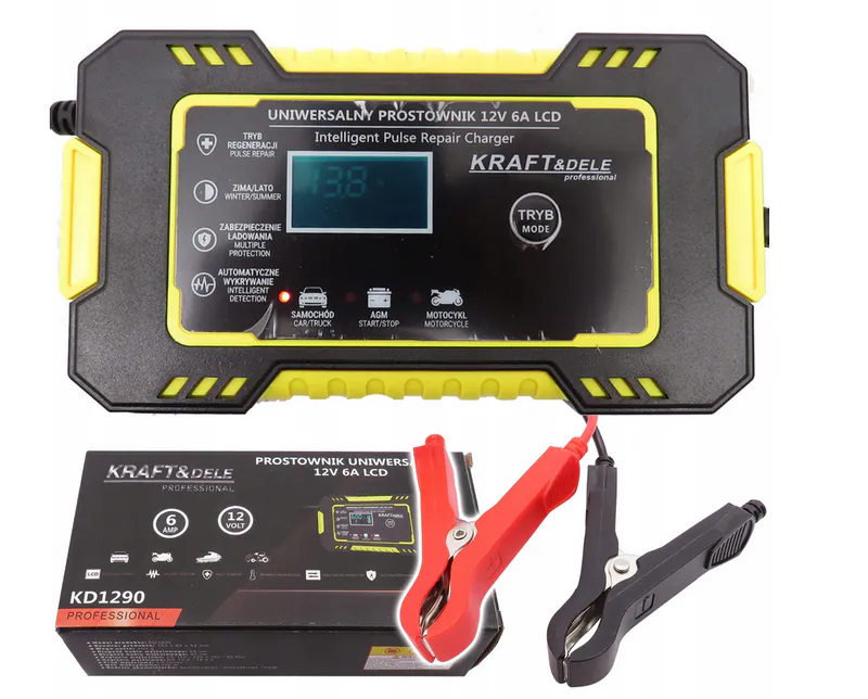 KFZ Ladegerät 12V 6A Automatik Batterie AGM Reparatur Mikroprozessor LCD – neu – Autos – überwiegend weiß – Foto 1 von 3