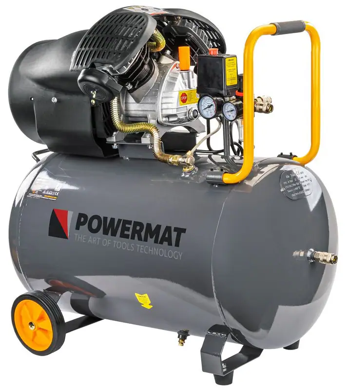 Druckluft Kompressor Ölgeschmiert powermat PM-KO-100T-V2 – neu – Sonstiges – überwiegend weiß – Foto 1 von 5