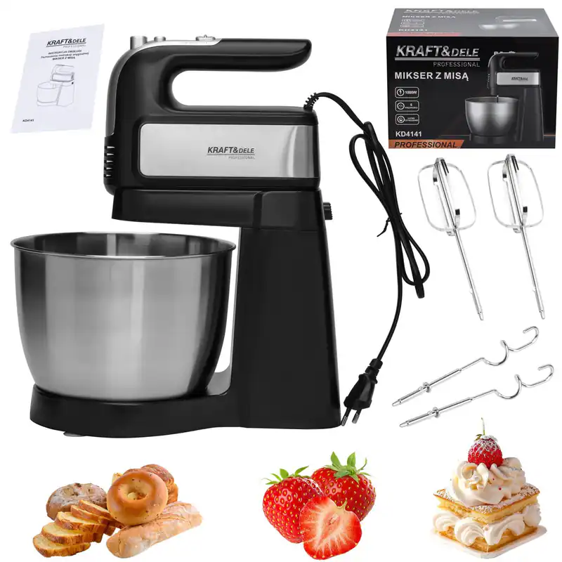 Küchenmaschine Mixer 1000W 4,5L Rührgerät Handmixer Teigmaschine Edelstahl – neu – Haushaltsgeräte – überwiegend weiß…