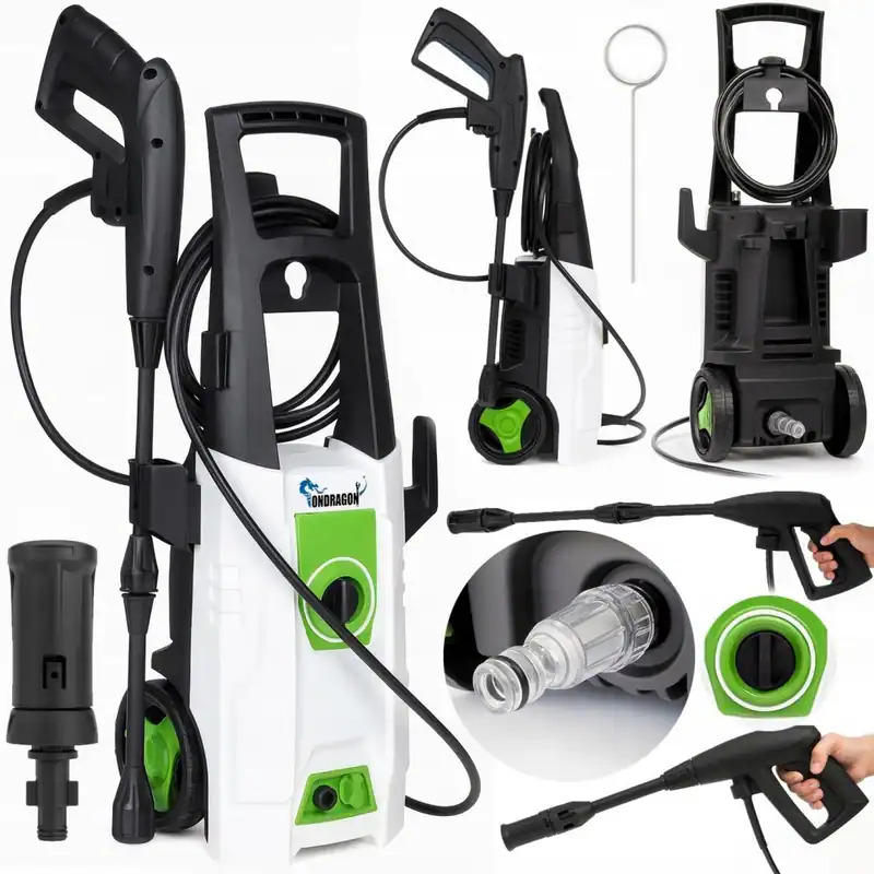 Hochdruckreiniger 230 bar 2000W Turbo Lanze Alu Pumpe XXL Set Terrasse Auto – neu – Sonstiges – überwiegend weiß – Foto 1…