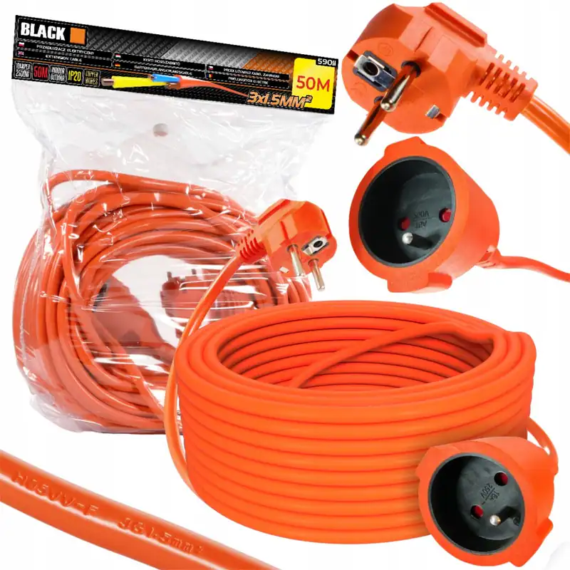 Verlängerungskabel 50m Stromkabel Kabel Stecker Garten Baustellen – neu – Sonstiges – überwiegend weiß – Foto 1 von 4
