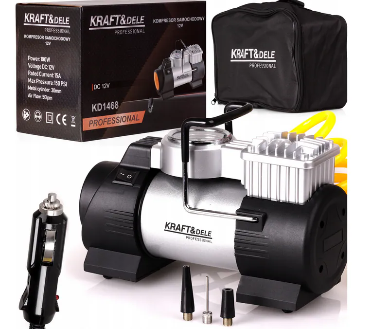 Auto Kompressor 12V 230V Reifenpumpe 150PSI 40L/Min LED Manometer Tragbar – neu – Autos – überwiegend weiß – Foto 1 von 5