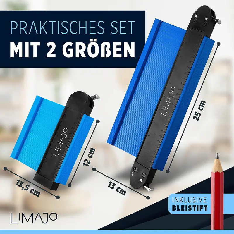 Konturenlehre Konturenschablone Profillehre 2er Set 12 cm 25 cm von SOTECH – neu – Möbel – überwiegend weiß – Foto 1 von 5