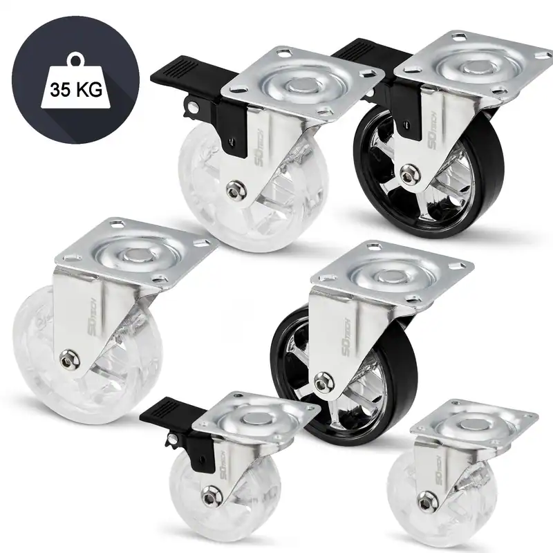 Möbelrollen Bockrollen Lenkrollen Transportrolle RAPID Ø 50 mm Ø 75 mm SOTECH – neu – Sonstiges – überwiegend weiß – Foto 1…