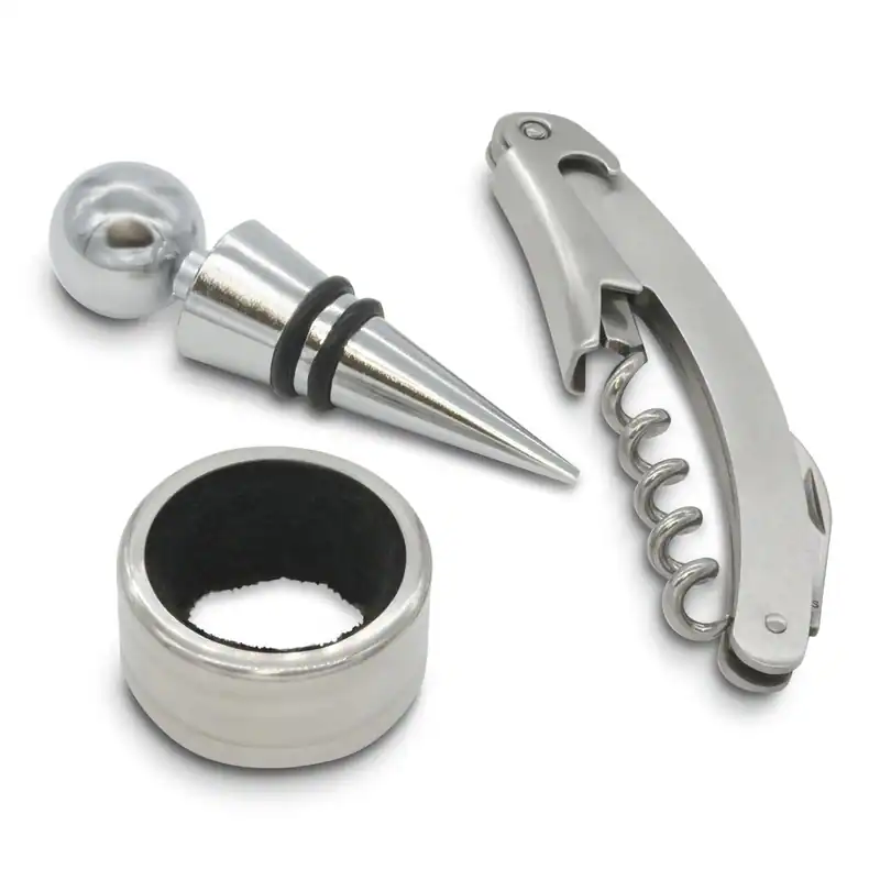 Wein Set Sommelier Geschenkidee Korkenzieher Abtropfring Stopper Öffner Kellner – neu – Möbel – überwiegend weiß – Foto 1…