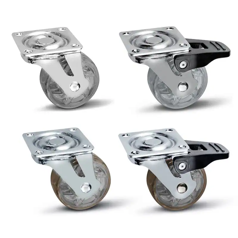 KÖNIG Möbelrolle Shift Ø 50 mm, mit und ohne Bremse in transparent oder braun – neu – Foto 1 von 3
