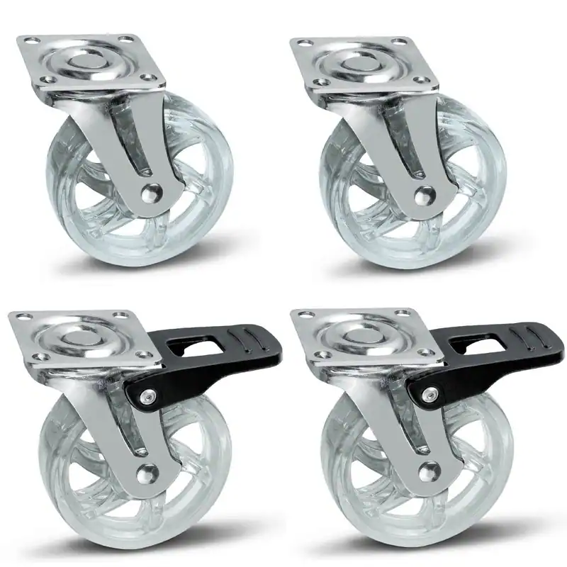 4er Set Möbelrolle Shift Ø 75 mm Transparent 2 ohne Bremse 2 mit Bremse – neu – Sonstiges – überwiegend weiß – Foto 1 von 5