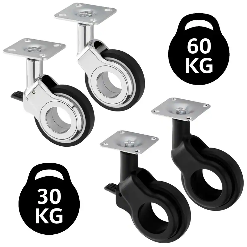 Möbelrolle Designrolle Lenkrolle Ø 60 mm Chrom poliert / schwarz SOTECH – neu – Foto 1 von 5