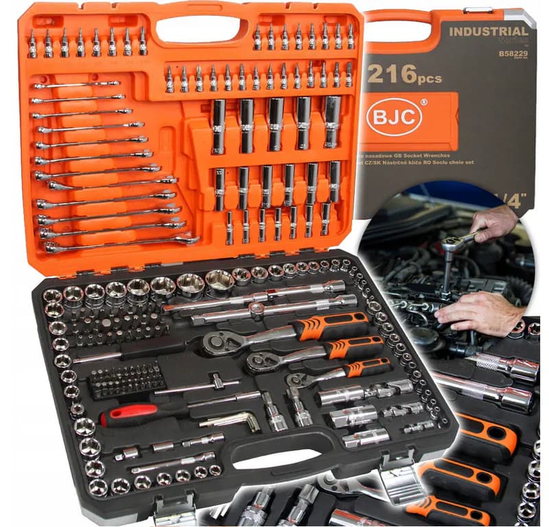 Steckschlüsselsatz 216-tlg Knarrenkasten Werkzeug Set Torx CrV Ratsche Koffer – neu – Sonstiges – überwiegend weiß – Foto 1…