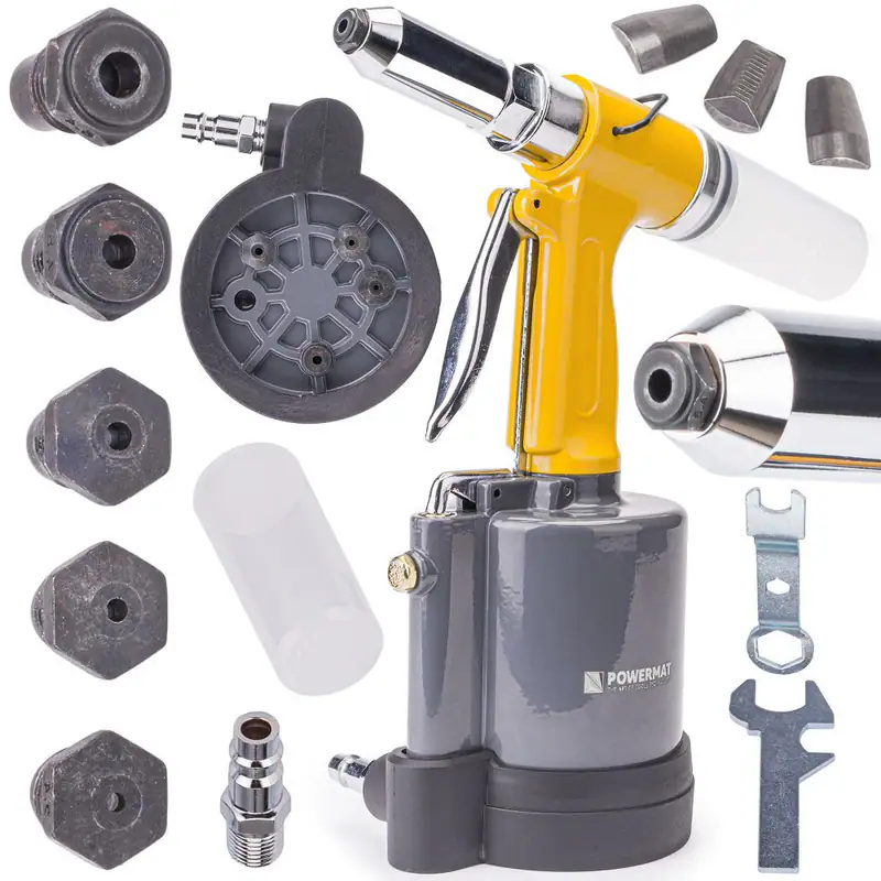 NIETPISTOLE PNEUMATISCHES powermat PM-NP-1400T NIETGERÄT 2,4 MM - 6,4 MM – neu – Autos – überwiegend weiß – Foto 1 von 4