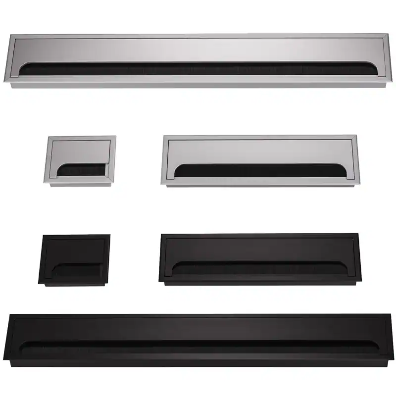 KÖNIG Kabeldurchführung Pye Aluminium eckig Schwarz oder Silber eloxiert – neu – Möbel – Foto 1 von 5
