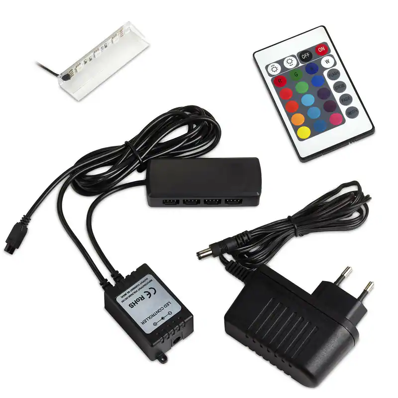 RGB LED Glasbodenbeleuchtung Glaskantenbeleuchtung Vitrinenbeleuchtung SO-TECH® – neu – Möbel – überwiegend weiß – Foto 1…