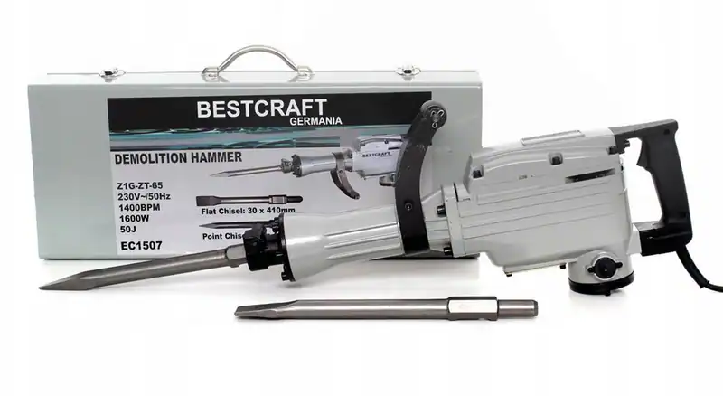 Abbruchhammer Stemmhammer Meißelhammer Schlaghammer HEX Koffer Meißel 55J 3000W – neu – Sonstiges – überwiegend weiß – Foto…