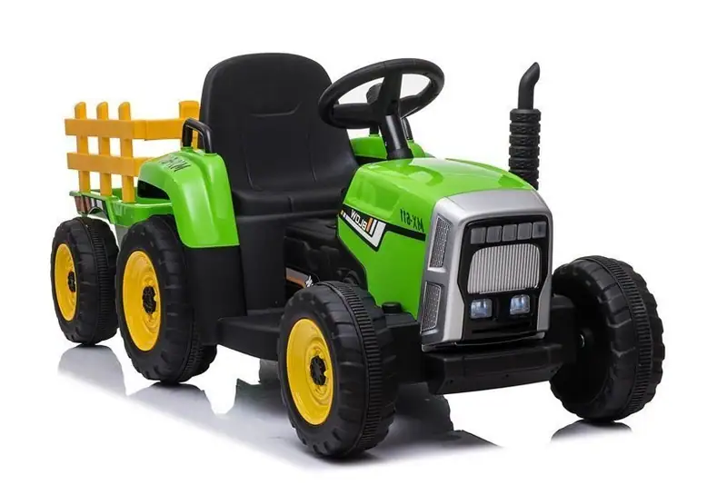 Kinder Traktor mit Anhänger Elektroauto Kinderauto LED Fernbedienung MP3 Grün – neu – Spielzeug – Foto 1 von 5