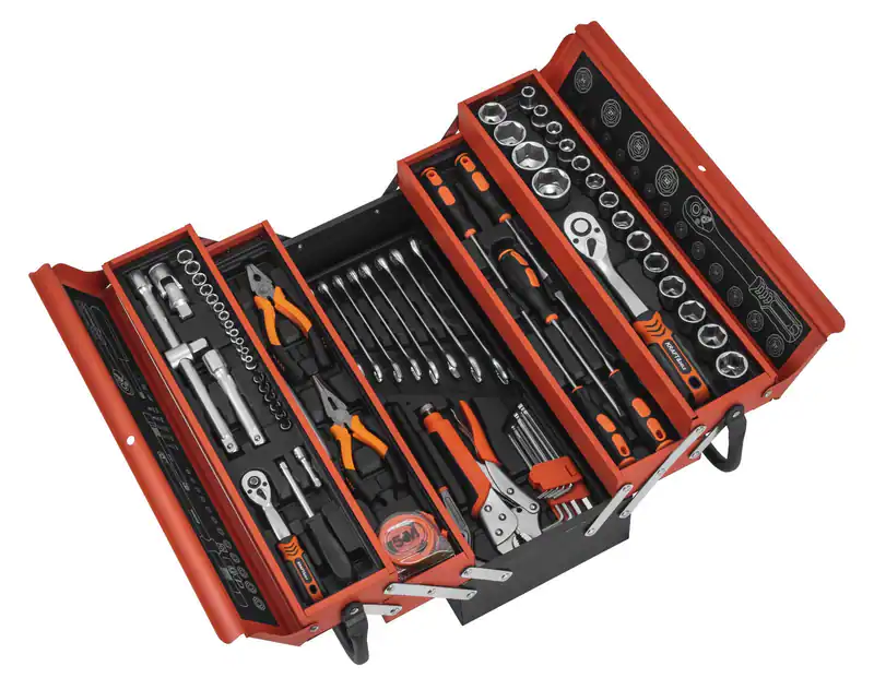 Werkzeugkoffer 85 tlg Werkzeugset Ratschenkasten 1/2 1/4 Zoll 4-32mm Koffer – neu – Sonstiges – überwiegend weiß – Foto 1…