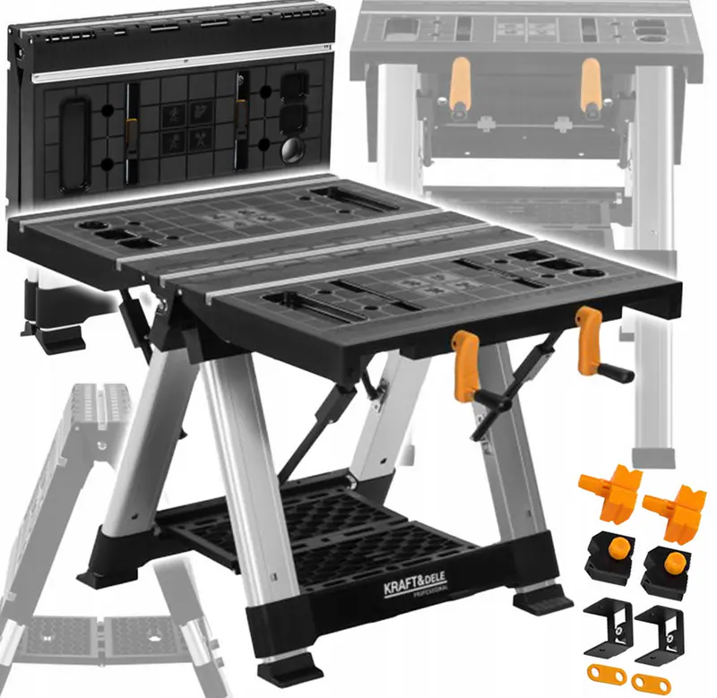 Klappbarer Werkstatttisch Arbeits- und Schraubtisch 350 kg Tragkraft 84x81x63cm – neu – Sonstiges – überwiegend weiß – Foto…