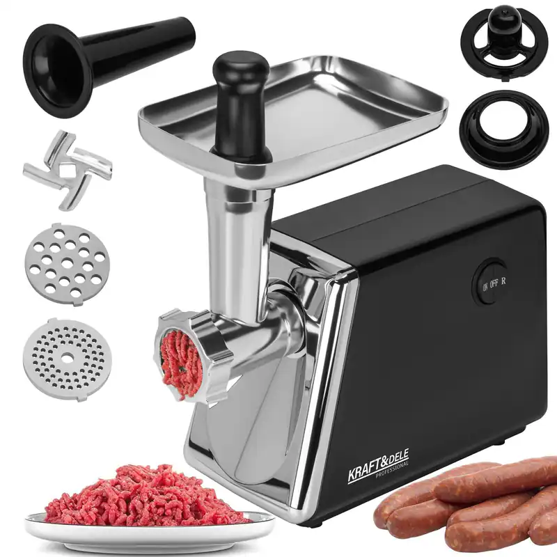 Fleischwolf 2200W 3kg/min Wurstfüller Gemüsereibe Metall 3 Scheiben 2 Messer – neu – Sonstiges – überwiegend weiß – Foto 1…