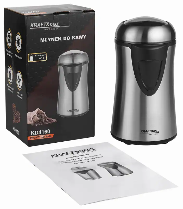 Elektrische Kaffeemühle 300W Edelstahl Kaffeemahlwerk Mahlwerk 60 g – neu – Sonstiges – überwiegend weiß – Foto 1 von 4