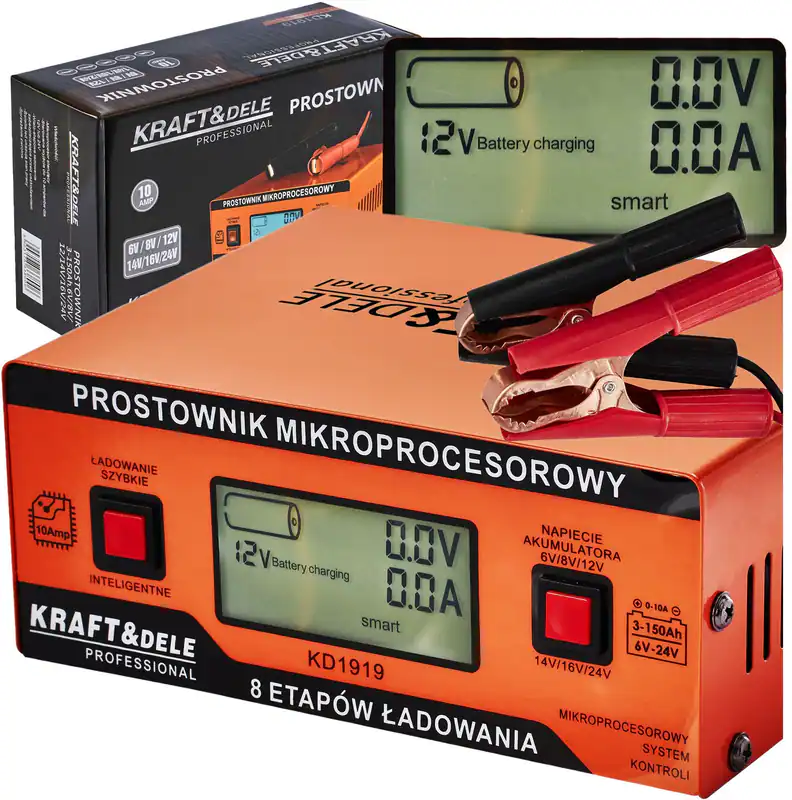 Batterieladegerät Ladegerät 10A 6V 12V 24V Mikroprozessor Auto Motorrad AGM GEL – neu – Autos – überwiegend weiß – Foto 1…
