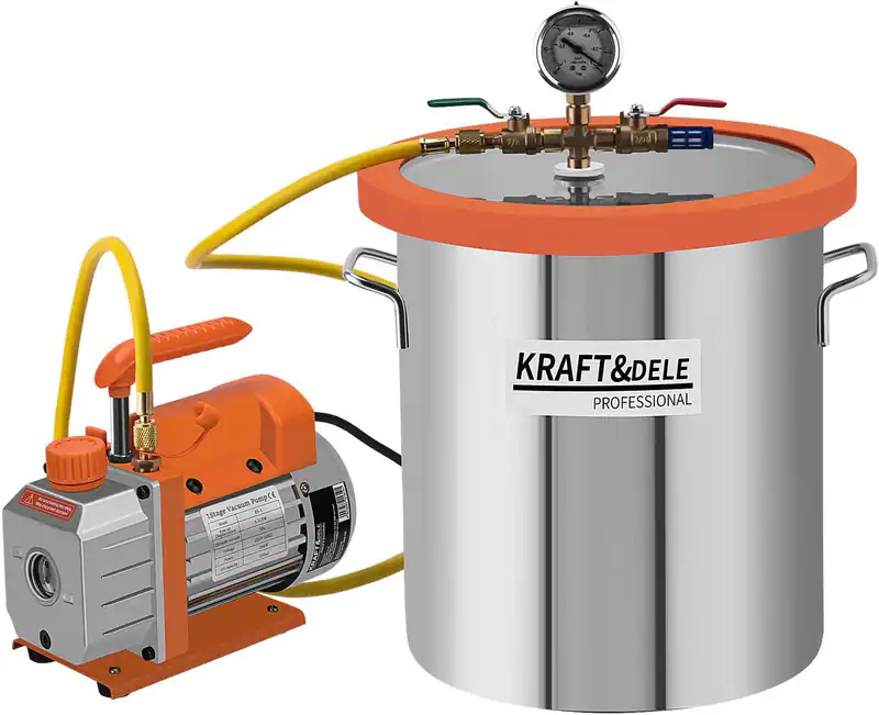 200W Vakuumpumpe mit 19L Vakuumkammer Unterdruckpumpe Vacuum Pump Kit 1440U/min – neu – Sonstiges – überwiegend weiß – Foto…