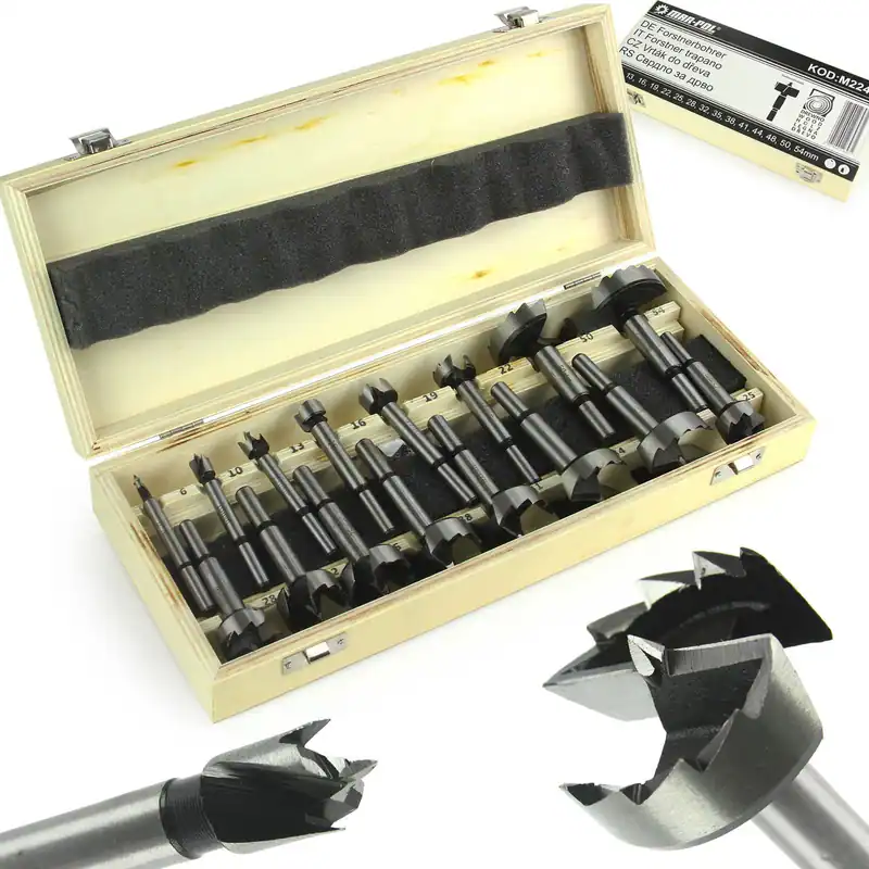Forstnerbohrer Holzbohrer Set 16tlg Ø6-54mm Scharnierbohrer Holzbohrer Box – neu – Sonstiges – überwiegend weiß – Foto 1…